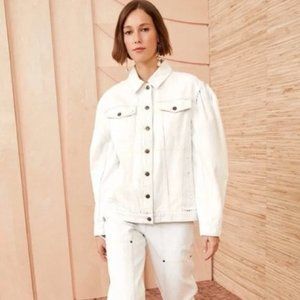 NWT Ulla Johnson Odie Whitewash Denim Jacket size S